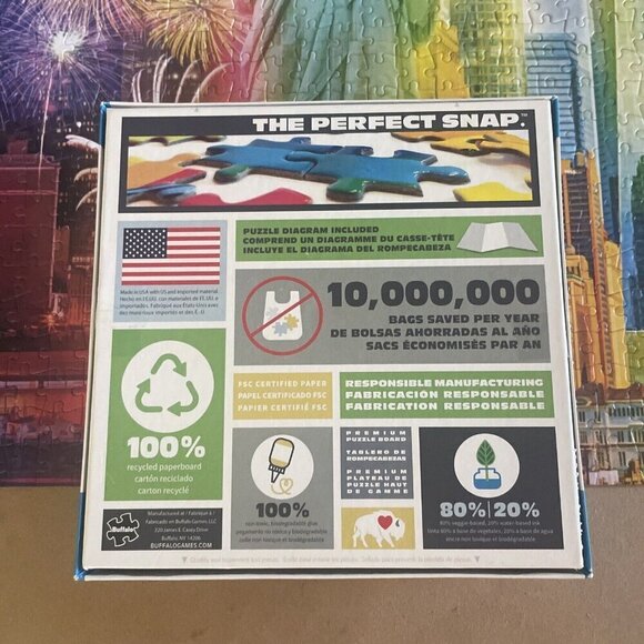 BUFFALO NIGHT & DAY 1000 PIECE JIGSAW-LADY LIBERTY Complete Fireworks 11840 - Picture 7 of 9